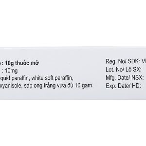 Thuốc mỡ bôi da Sovalimus 0.1% trị chàm thể tạng tuýp 10g