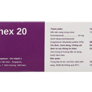 Stadnex 20 Cap trị trào ngược dạ dày, thực quản (4 vỉ x 7 viên)