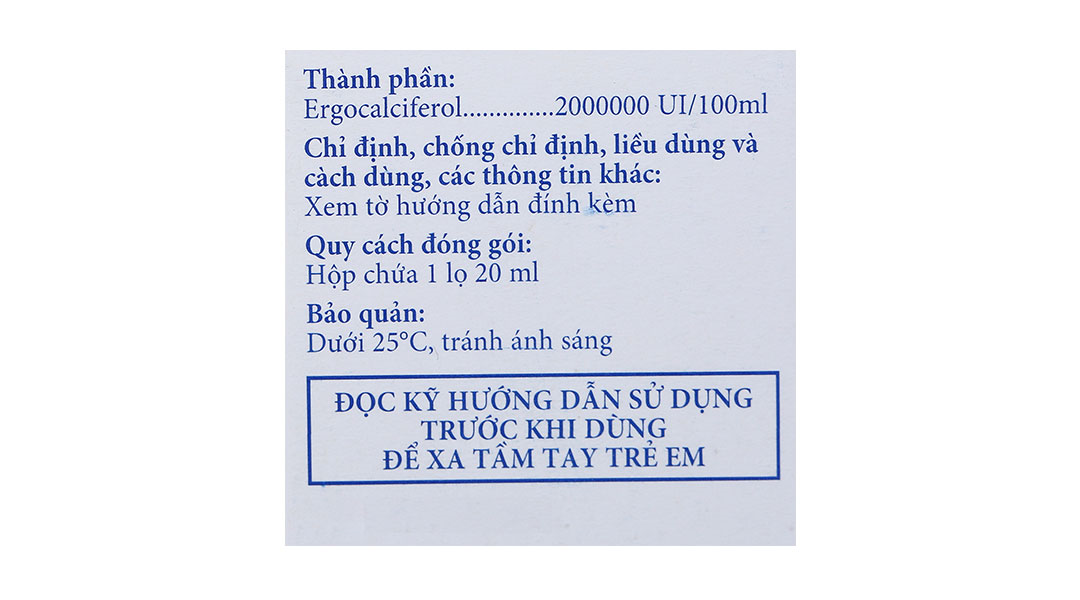 Dung dịch uống Stérogyl 2000000UI/100ml phòng và trị thiếu vitamin D chai 20ml