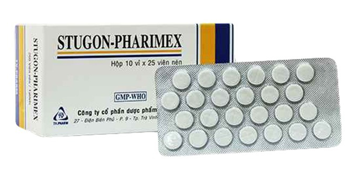 Stugon-Pharimex 25mg trị triệu chứng rối loạn mê đạo, phòng say tàu xe (10 vỉ x 25 viên)