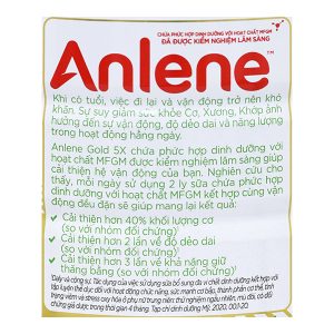 Sữa bột Anlene Gold 5X cải thiện hệ vận động cho người trên 40 tuổi hương vani (800g)