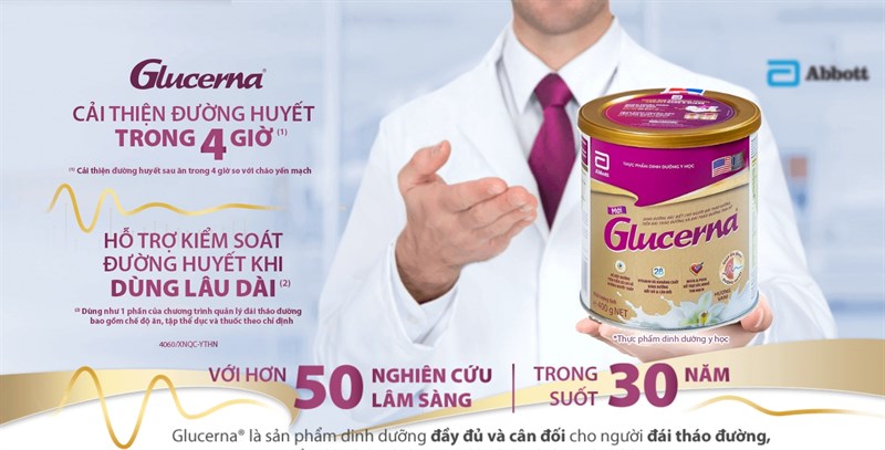 Sữa bột Glucerna bổ sung dinh dưỡng cho người tiểu đường hương vani (800g)