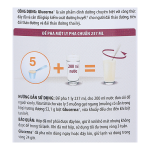 Sữa bột Glucerna bổ sung dinh dưỡng cho người tiểu đường hương vani (800g)