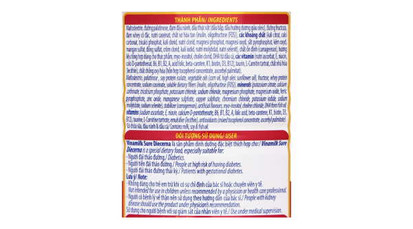 Sữa bột Vinamilk Sure Diecerna bổ sung dinh dưỡng cho người đái tháo đường (400g)