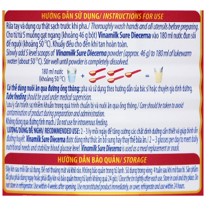 Sữa bột Vinamilk Sure Diecerna bổ sung dinh dưỡng cho người đái tháo đường (400g)