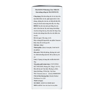 Sữa dưỡng trắng da Transino Whitening Clear Milk EX ngừa nám và tàn nhang chai 100ml