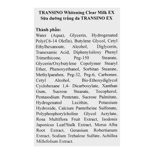 Sữa dưỡng trắng da Transino Whitening Clear Milk EX ngừa nám và tàn nhang chai 100ml