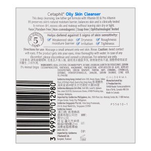 Sữa rửa mặt Cetaphil Oily Skin Cleanser dịu lành cho da dầu, nhạy cảm chai 125ml