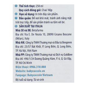 Sữa tắm gội Babycoccole chiết xuất hoa sen ngừa rôm sảy giữ ẩm cho da chai 250ml