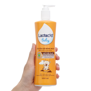 Sữa tắm gội Lactacyd Baby Active Play giúp dưỡng ẩm, giảm kích ứng cho da bé chai 500ml