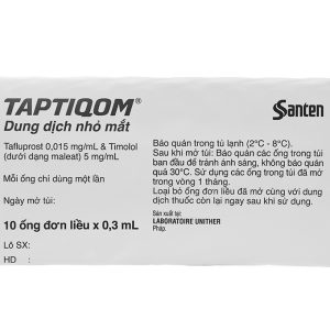 Dung dịch nhỏ mắt Taptiqom trị tăng nhãn áp (30 ống x 0.3ml)