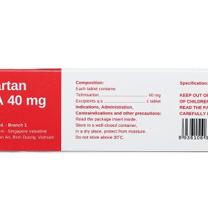 Telmisartan Stella 40mg trị tăng huyết áp, phòng ngừa bệnh tim mạch (3 vỉ x 10 viên)