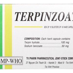 Terpinzoat trị ho, loãng đàm trong bệnh lý hô hấp (10 vỉ x 10 viên)