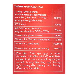 Dung dịch uống Feramax BC bổ sung sắt và acid folic cho cơ thể hộp 20 ống x 10ml