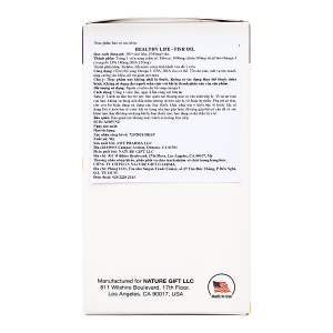 Dầu cá Healthy Life hỗ trợ bổ sung Omega 3, tốt cho não, mắt và tim mạch hộp 100 viên