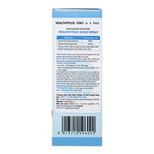 Dung dịch xịt Healthyplex D3K2 Spray hỗ trợ tăng hấp thu canxi chai 10ml