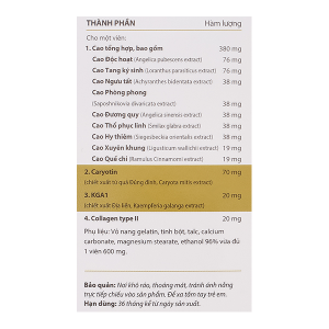 Khương Thảo Đan Gold giúp giảm triệu chứng thoái hóa khớp hộp 30 viên