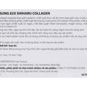 Nước uống 82X Shiharu Collagen giúp trẻ hóa da, duy trì độ ẩm mịn hộp 10 chai x 50ml