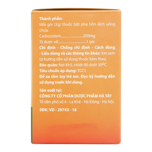 Bột pha hỗn dịch uống Ausmuco 200mg loãng đờm, tiêu chất nhày (20 gói x 2g)