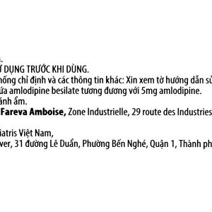 Amlor 5mg trị tăng huyết áp, bệnh mạch vành, đau thắt ngực (3 vỉ x 10 viên)