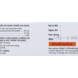 Ezvasten 20/10mg trị tăng mỡ máu (4 vỉ x 7 viên)