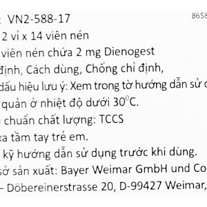 Visanne 2mg tablets trị lạc nội mạc tử cung (2 vỉ x 14 viên)