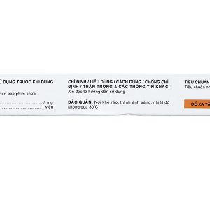 Nisten 5mg trị bệnh mạch vành, đau thắt ngực (2 vỉ x 14 viên)