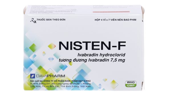 Nisten-F 7.5mg trị đau thắt ngực, bệnh mạch vành (4 vỉ x 7 viên)