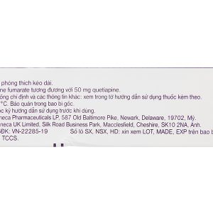 Seroquel XR 50mg trị bệnh tâm thần phân liệt, rối loạn lưỡng cực (3 vỉ x 10 viên)