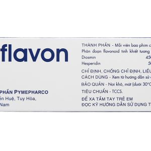 Daflavon 450mg/50mg trị trĩ, suy giãn tĩnh mạch (4 vỉ x 15 viên)