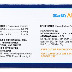 SaVi Alvic giảm đau, hạ sốt, kháng viêm (10 vỉ x 10 viên)