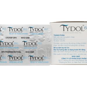 Tydol 650 hạ sốt, giảm đau từ nhẹ đến trung bình (10 vỉ x 10 viên)