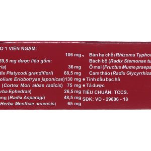 Viên ngậm Bổ phế Nam Hà trị ho, tiêu đờm (2 vỉ x 12 viên)