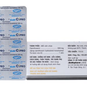 SaviCipro 500mg trị nhiễm khuẩn (10 vỉ x 10 viên)
