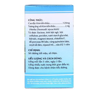 Viên bao phim Kim Tiền Thảo OPC trị sỏi đường tiết niệu, sỏi thận chai 100 viên