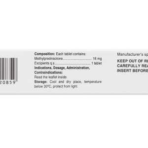 Tomethrol 16mg kháng viêm, ức chế miễn dịch (3 vỉ x 10 viên)