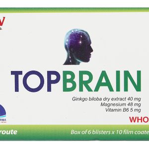 Topbrain giúp tăng tuần hoàn máu, cải thiện thiểu năng tuần hoàn não (6 vỉ x 10 viên)