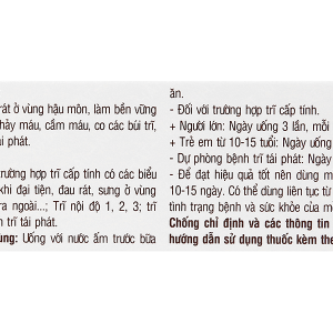 Thuốc Trĩ Nhất Nhất trị trĩ cấp tính, phòng tái phát trĩ (3 vỉ x 10 viên)