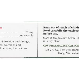 Trinopast 75 trị động kinh, đau dây thần kinh (2 vỉ x 7 viên)