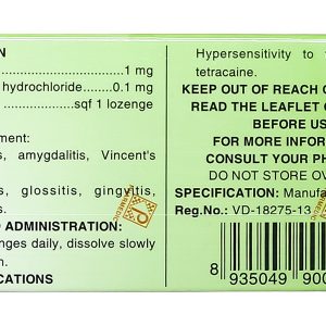 Viên ngậm Tyrotab sát khuẩn, trị viêm họng (10 vỉ x 8 viên)