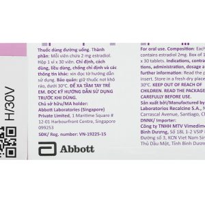 Valiera 2mg trị chứng rối loạn vận mạch (1 vỉ x 30 viên)