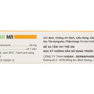 Vashasan MR 35mg trị đau thắt ngực (3 vỉ x 30 viên)
