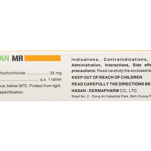 Vashasan MR 35mg trị đau thắt ngực (3 vỉ x 30 viên)