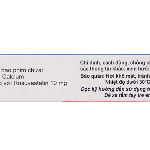 Vasulax-10 trị rối loạn mỡ máu (3 vỉ x 10 viên)