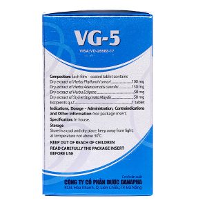 VG-5 hạ men gan, tăng cường chức năng gan, bổ gan lọ 40 viên
