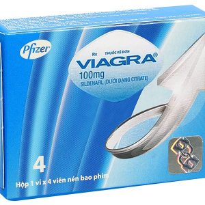 Viagra 100mg trị rối loạn cương dương (1 vỉ x 4 viên)