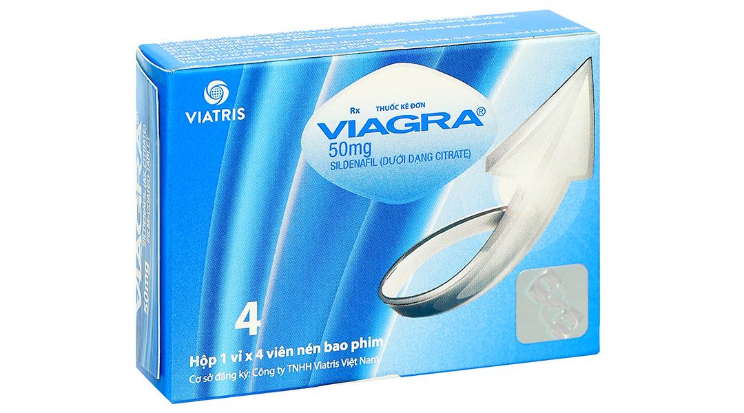 Viagra 50mg trị rối loạn cương dương (1 vỉ x 4 viên)