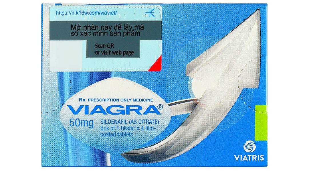 Viagra 50mg trị rối loạn cương dương (1 vỉ x 4 viên)