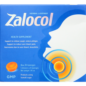 Viên ngậm thảo mộc Zalocol hỗ trợ giảm ho, giảm đờm hộp 5 vỉ x 4 viên