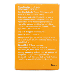 Viên nhai Redoxon Kid Chew Vit C cung cấp Vitamin C tăng đề kháng hộp 60 viên